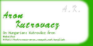 aron kutrovacz business card